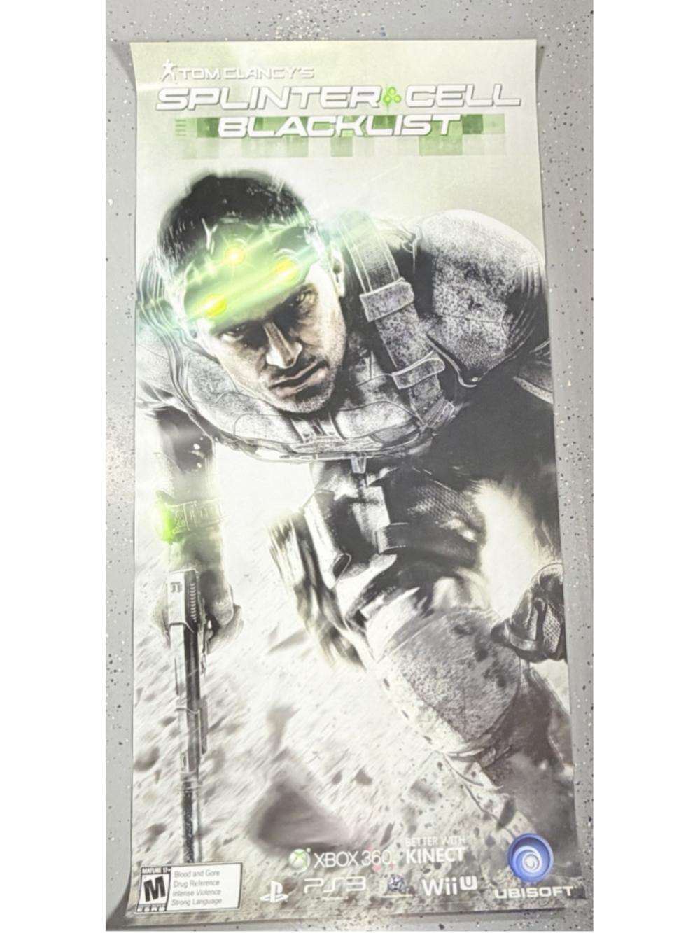 Tom Clancy’s Splinter Cell Blacklist PVC Plastic Promo Poster 28x58